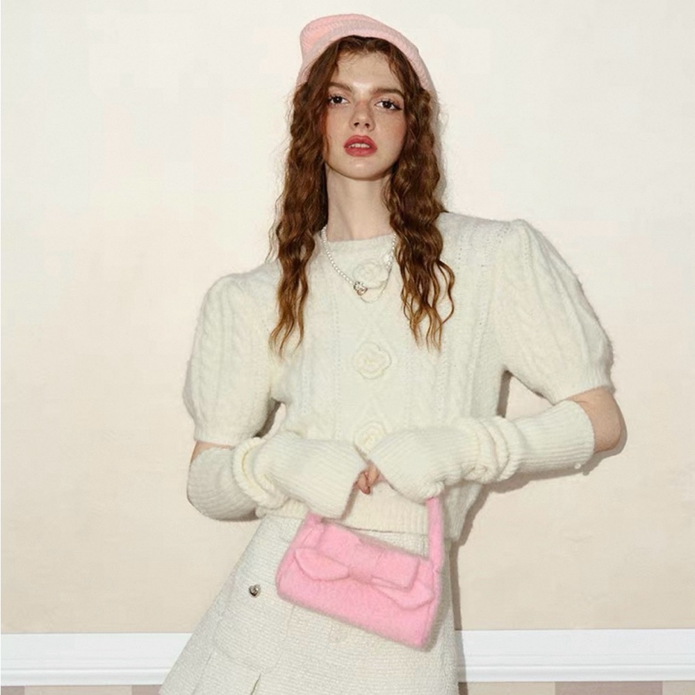 Elegant Cream Cable Knit Sweater